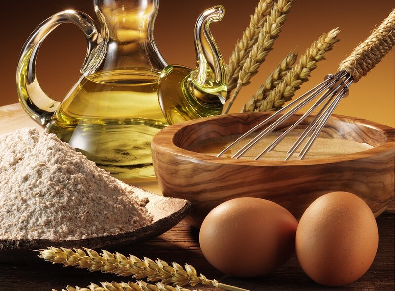 Baking Ingredients on Table — Brown
