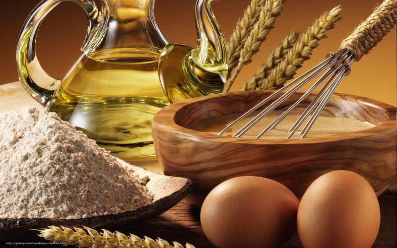 Baking Ingredients on Table — Brown, Warm