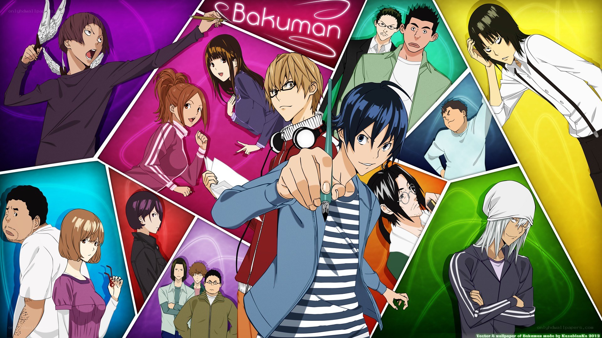 Bakuman anime character collage