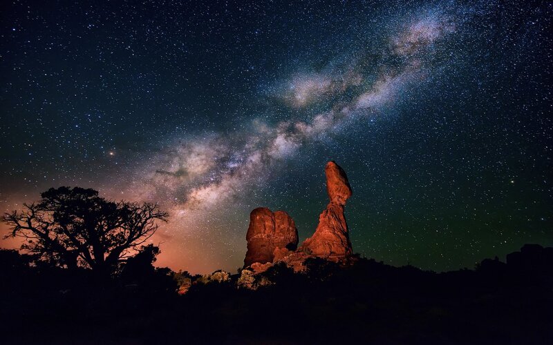 Balanced Rock Formation — Black, Serene