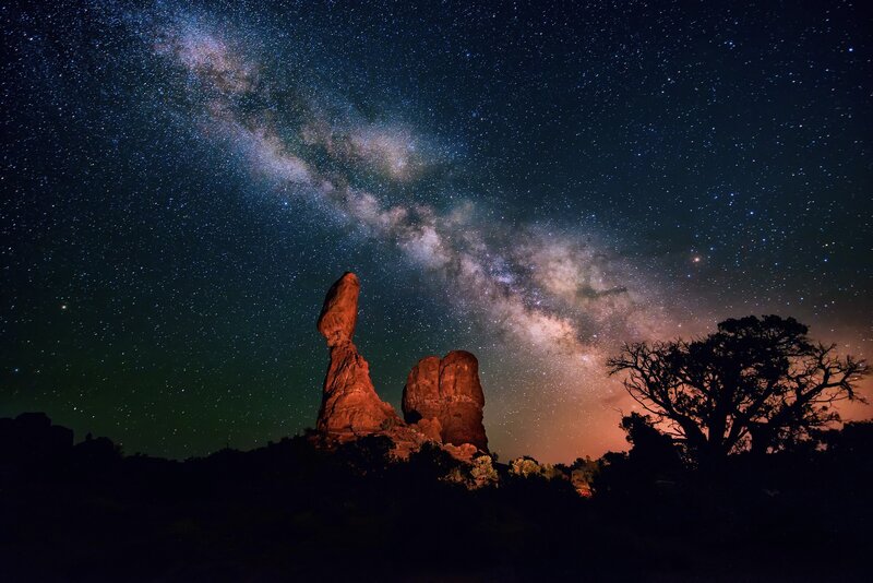Balanced Rock Formation — Black