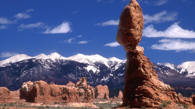 Balanced Rock Formation — Blue, Dramatic, Afternoon, Photograph