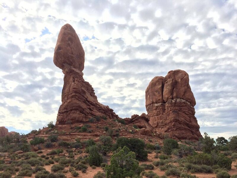 Balanced Rock Formation — Brown, Dramatic