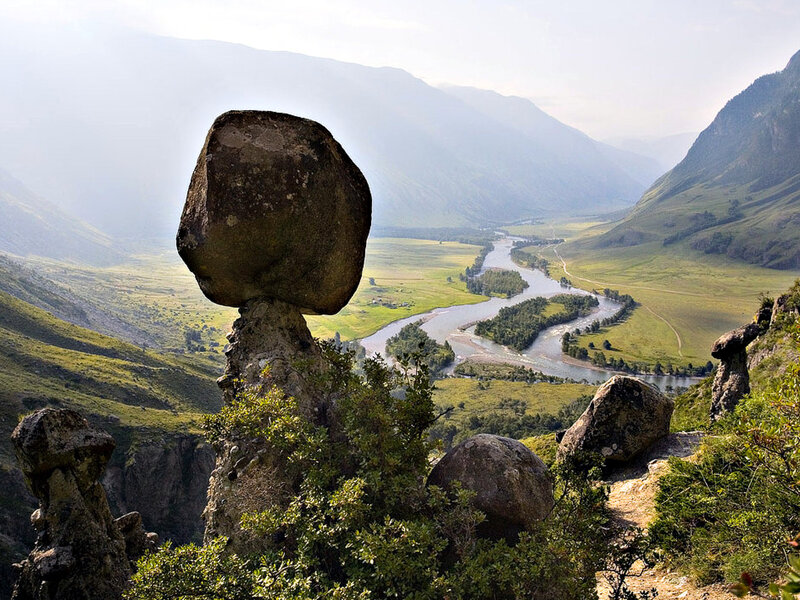 Balanced Rock Formation — Green