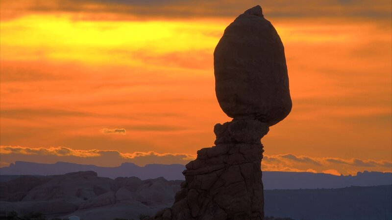 Balanced Rock Formation — Orange, Dramatic