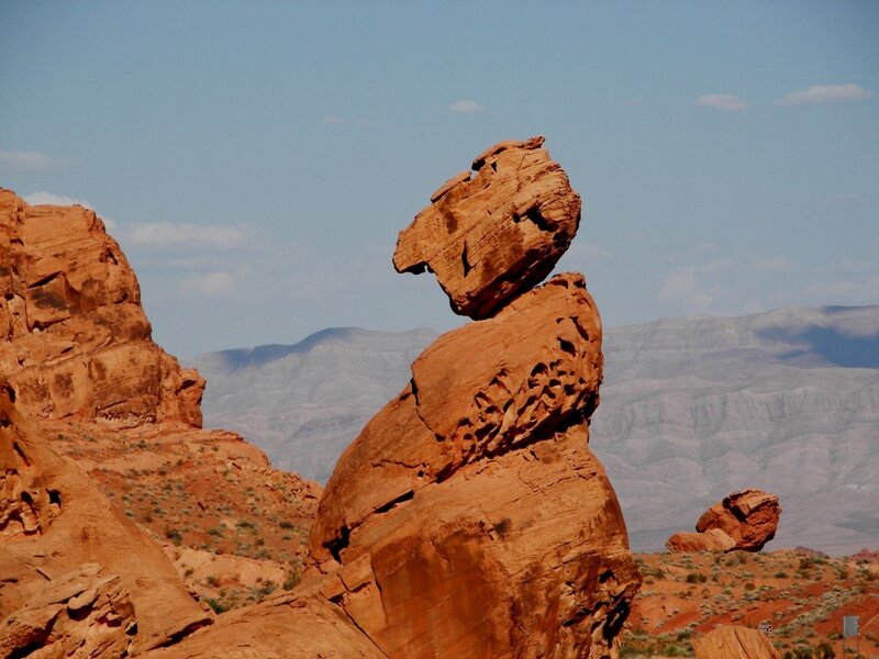 Balanced Rock Formation — Red, Serene