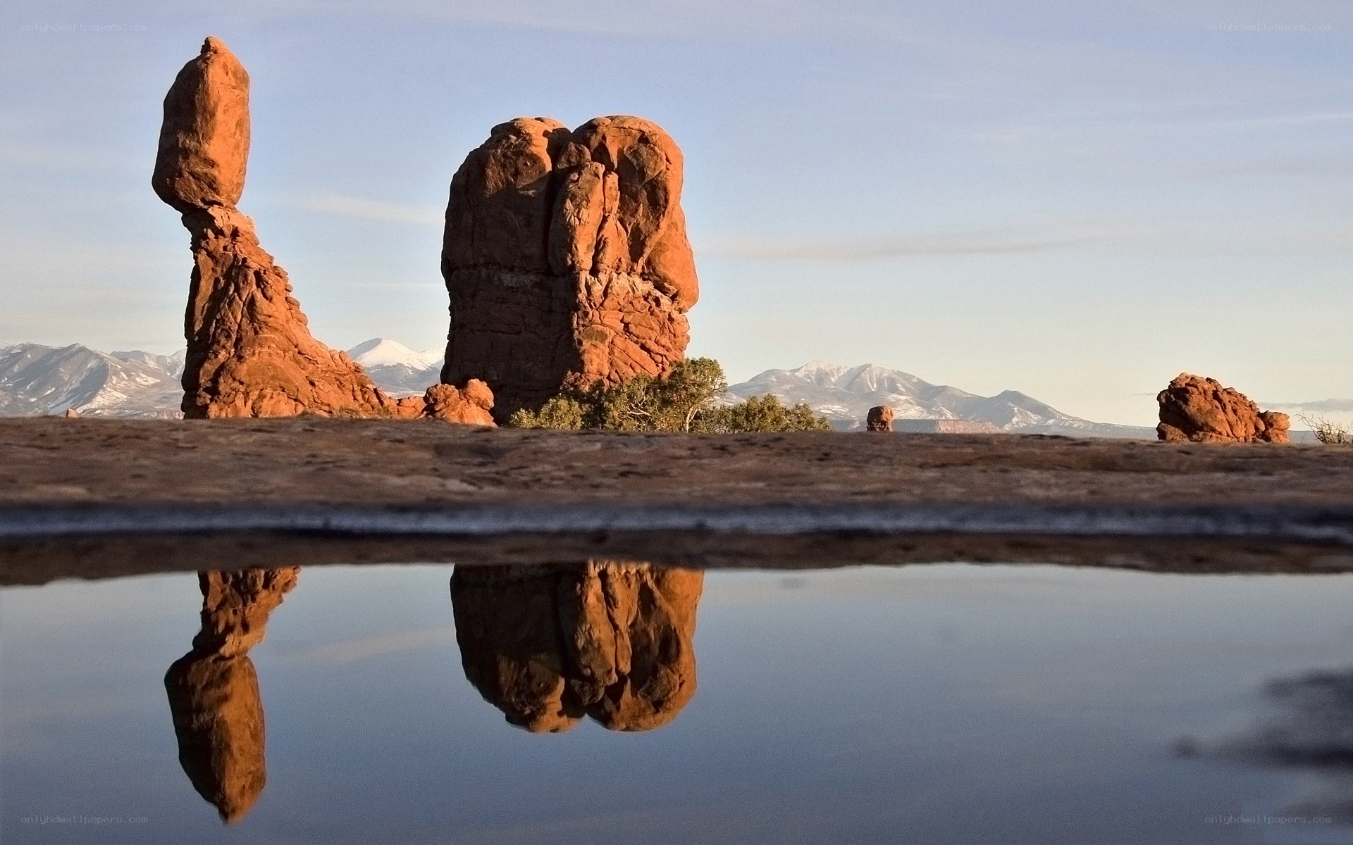 Balanced rock formations in desert