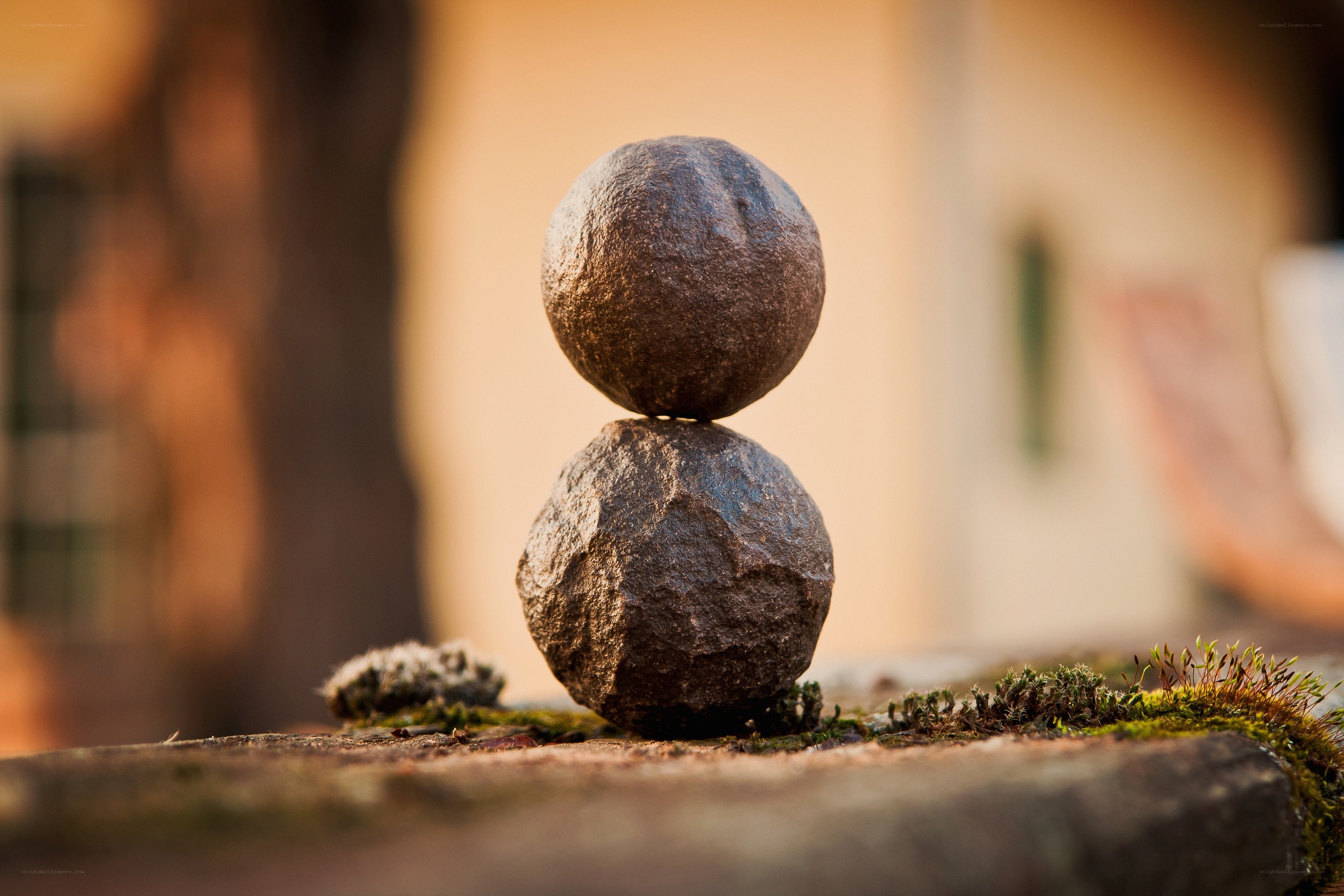 Balanced stones in nature