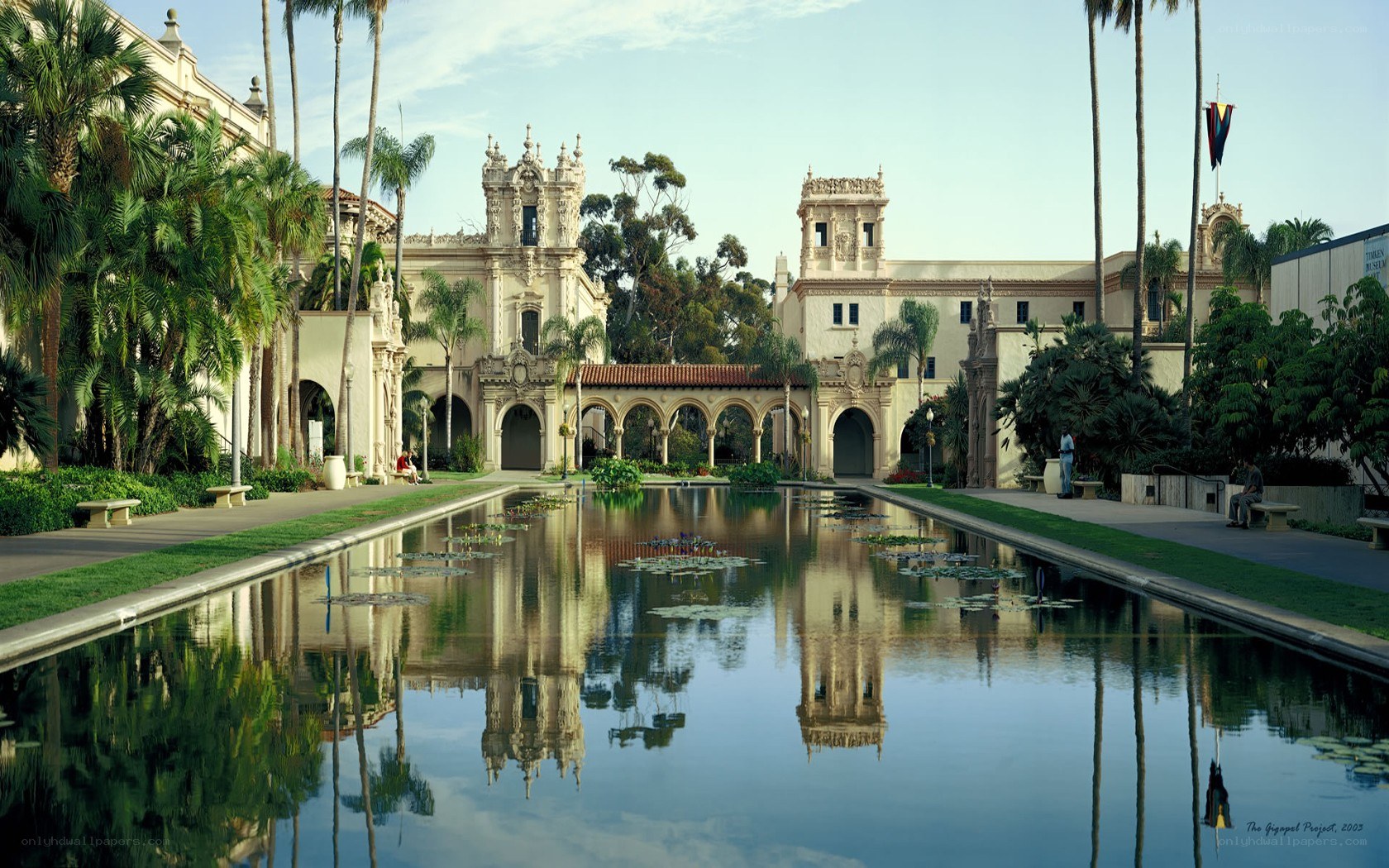 Balboa Park courtyard with reflecting pool