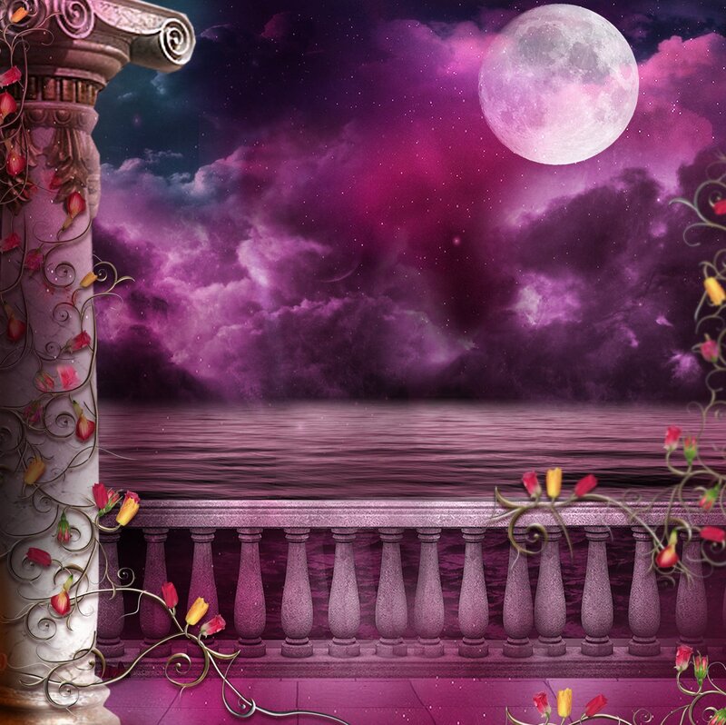 Balcony Overlooking Purple Sea