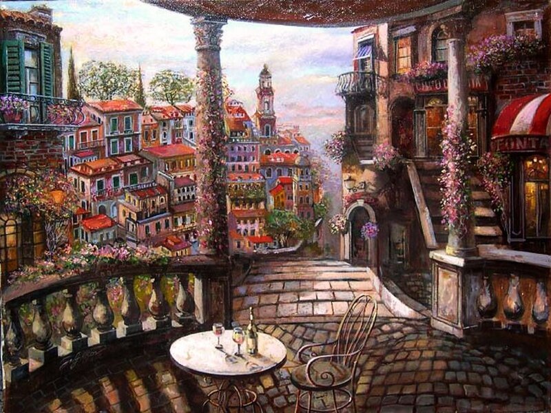 Balcony Overlooking Town