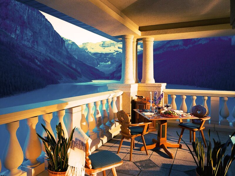 Balcony with Lake View — Blue