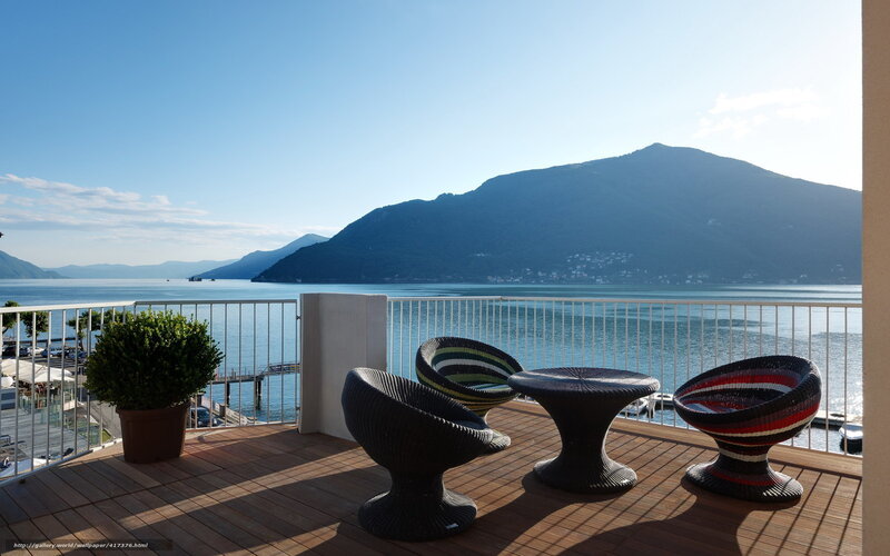 Balcony with lake view