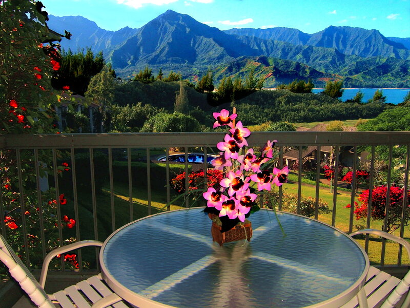 Balcony with Orchid Vase