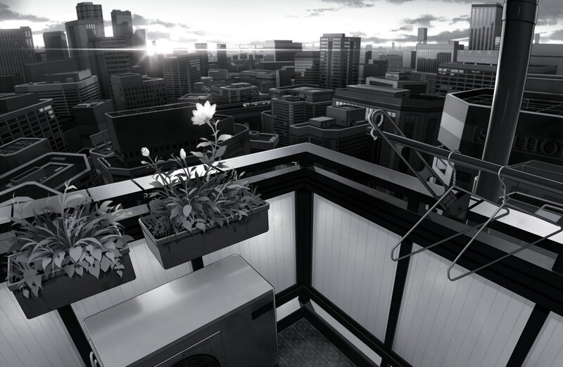 Balcony with Plants — Black