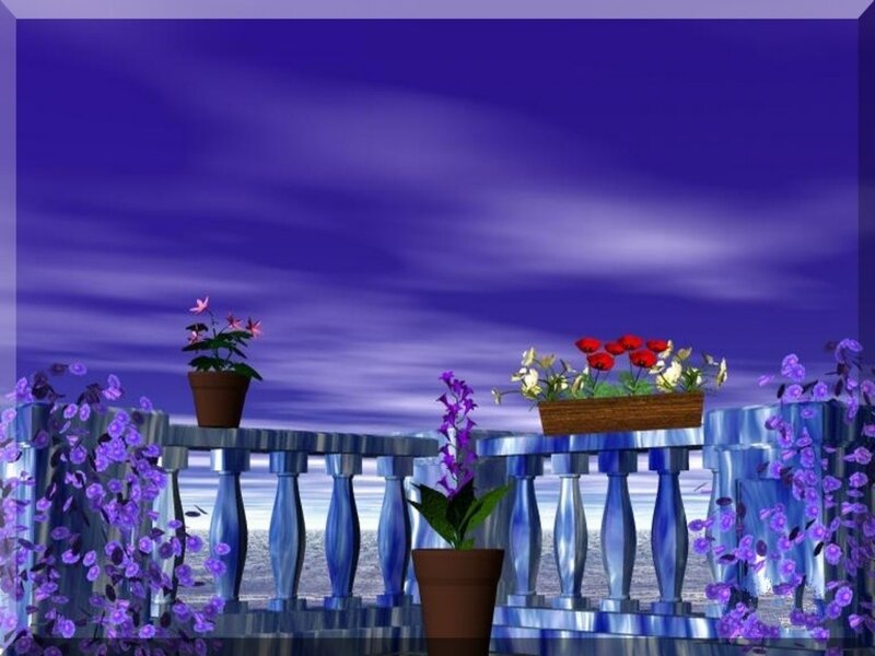 Balcony with Potted Plants
