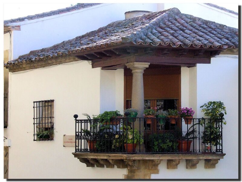 Balcony with Potted Plants — White