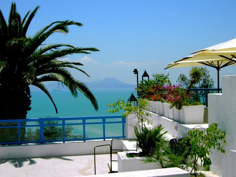 Balcony with Sea View — Blue, Serene, Afternoon, Photograph