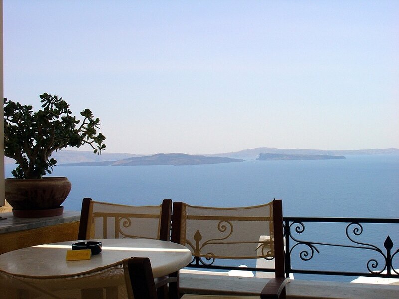 Balcony with Sea View — Blue, Serene