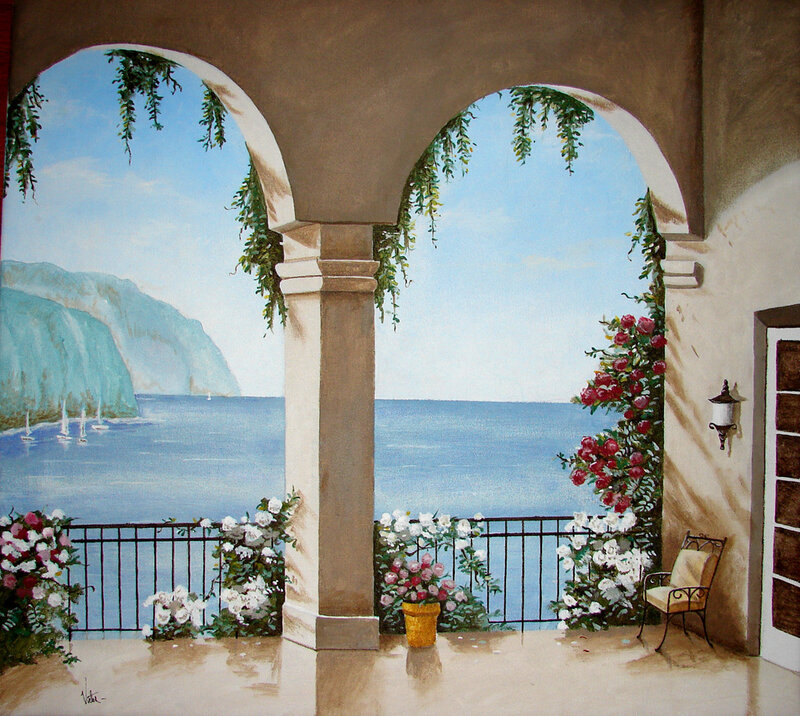 Balcony with Sea View — Blue