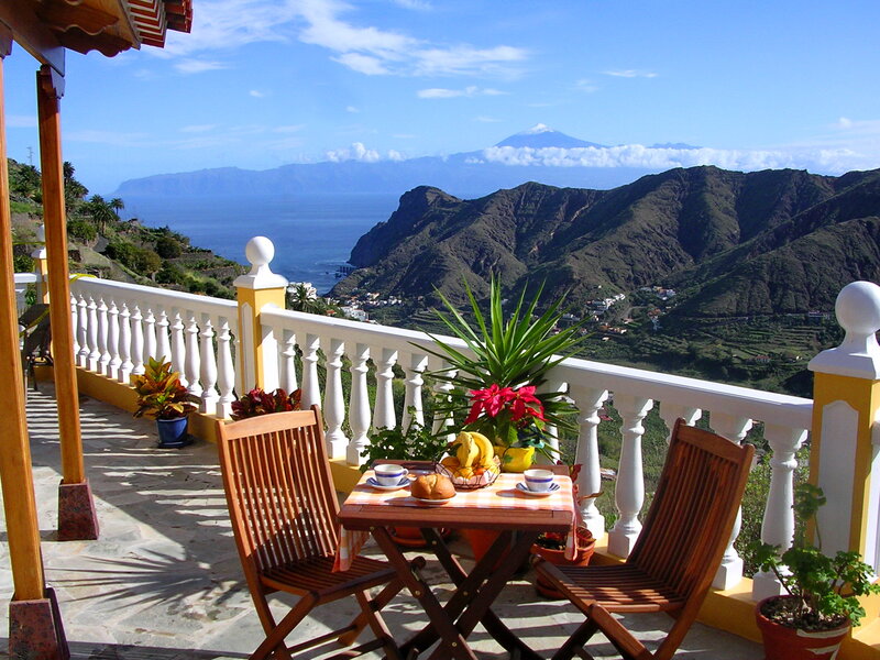 Balcony with Table and Chairs — Blue, Serene
