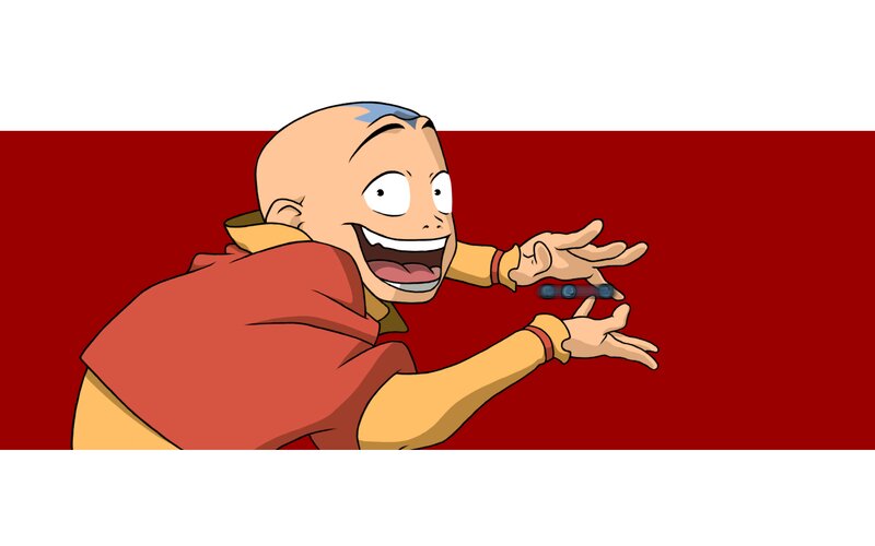 Bald Boy in Red Robe — Playful