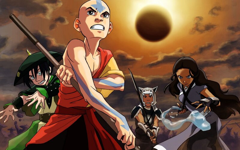 Bald Boy with Staff — Orange, Dramatic