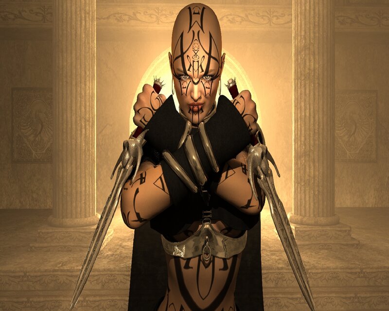 Bald Character with Tattoos