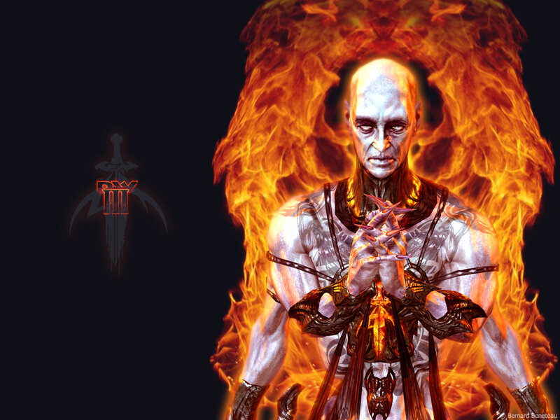 Bald Demon with Flames