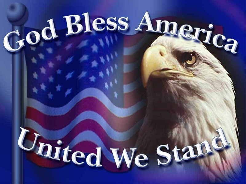 Bald Eagle and Flag — Blue