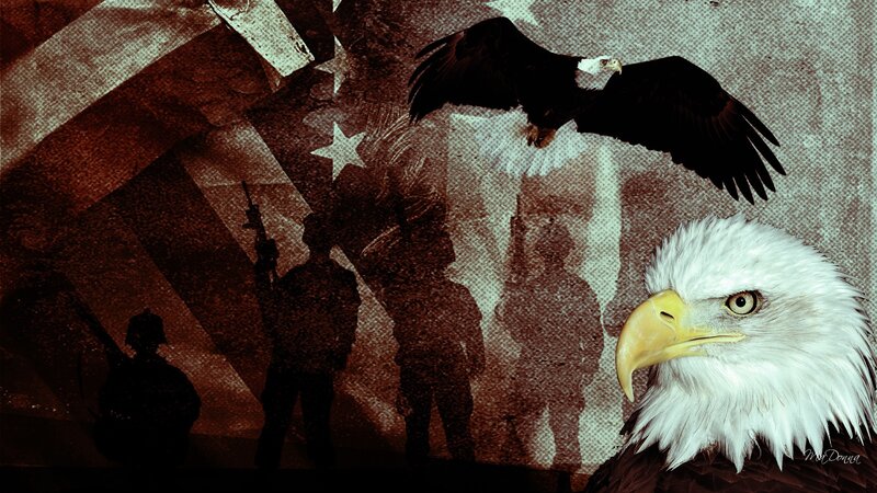 Bald Eagle and Soldiers