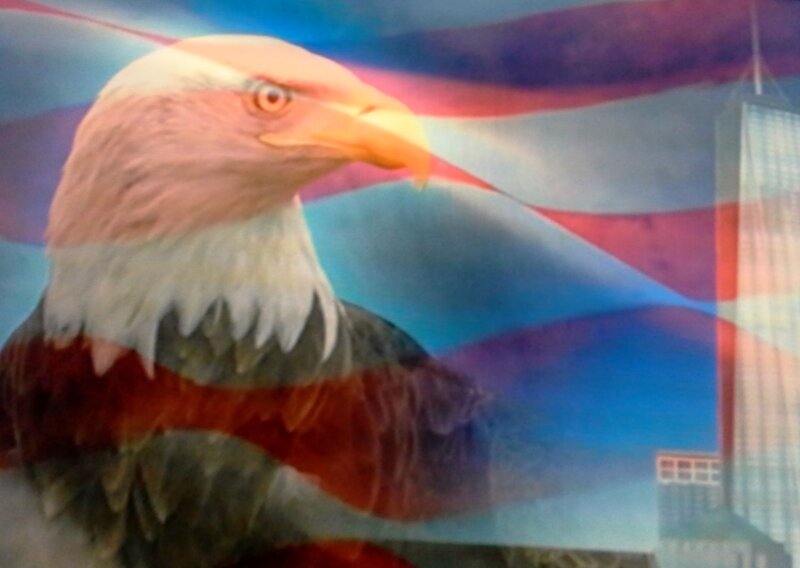 Bald Eagle Head — Blue, Patriotic, Digital Art