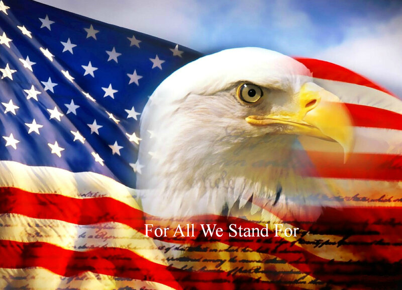 Bald Eagle Head — Red, Patriotic, Digital Art, American Flag
