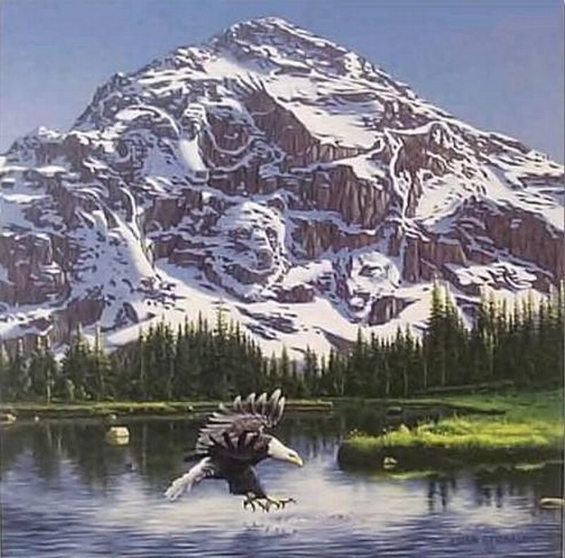 Bald Eagle Hunting — Blue, Dramatic