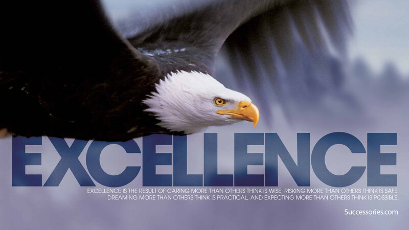 Bald Eagle in Flight — Blue, Dramatic, Photograph, Text