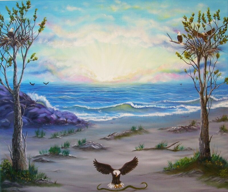 Bald Eagle on Beach