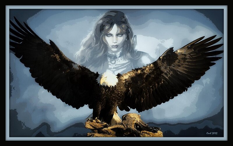 Bald Eagle with Woman