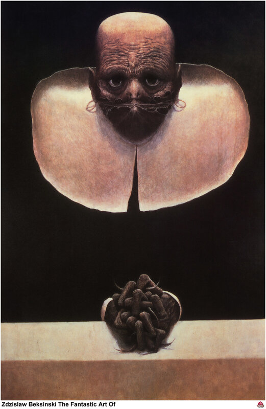 Bald figure with grotesque face