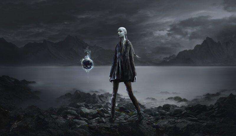 Bald Figure with Orb
