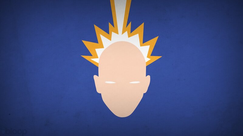 Bald Head with Spiky Hair — Blue