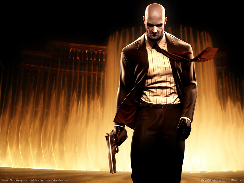 Bald Man Holding Gun — Black, Dramatic