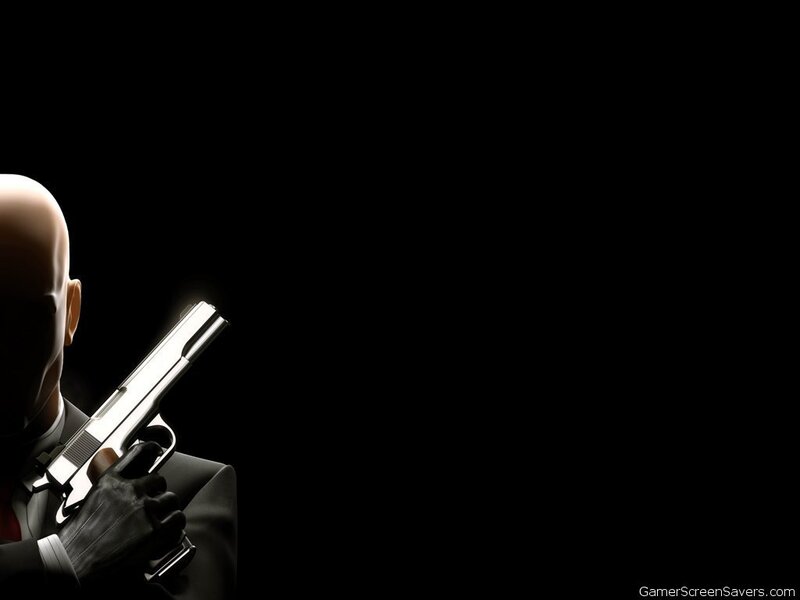 Bald Man Holding Gun — Black