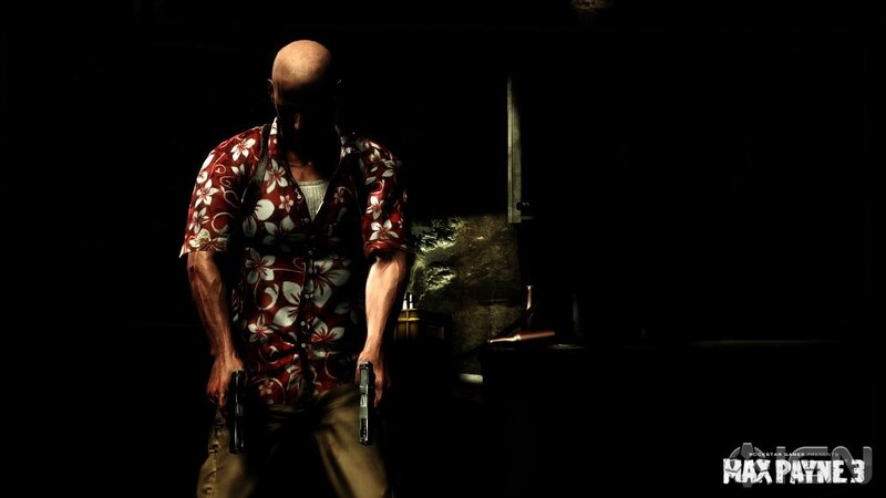 Bald Man Holding Guns — Black