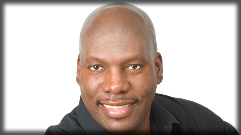 Bald Man in Black Shirt — Neutral, Photograph