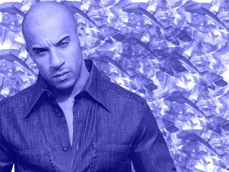 Bald Man in Denim Shirt