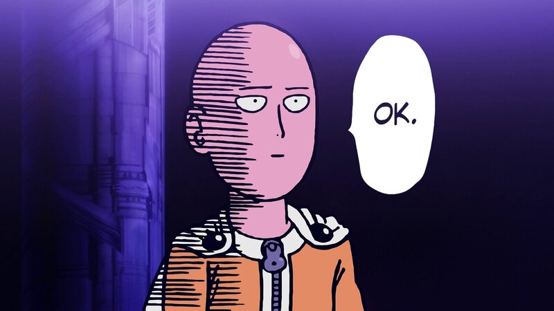 Bald Man in Orange Jacket — Purple
