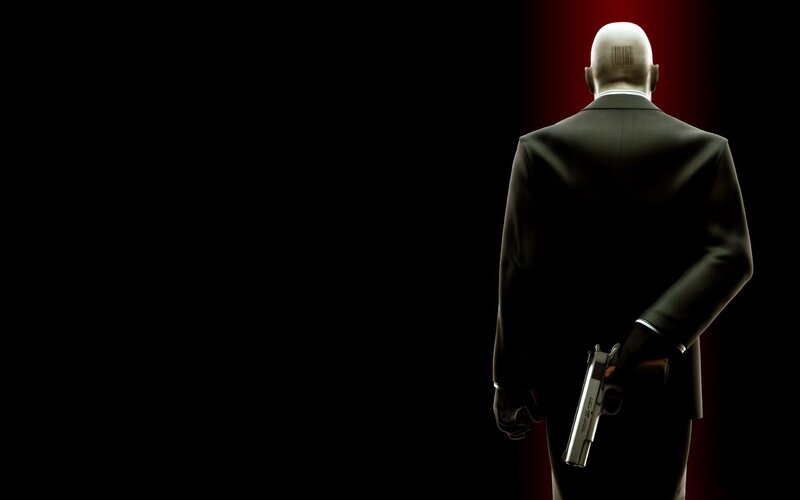 Bald Man in Suit — Black, Dramatic, 3d Render, Gun