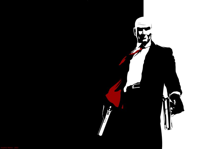 Bald Man in Suit — Black, Dramatic, Vector Art