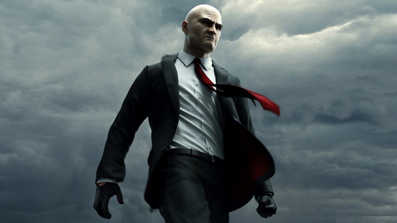 Bald Man in Suit — Gray, Dramatic, 3d Render, Tie, Gloves, Sky
