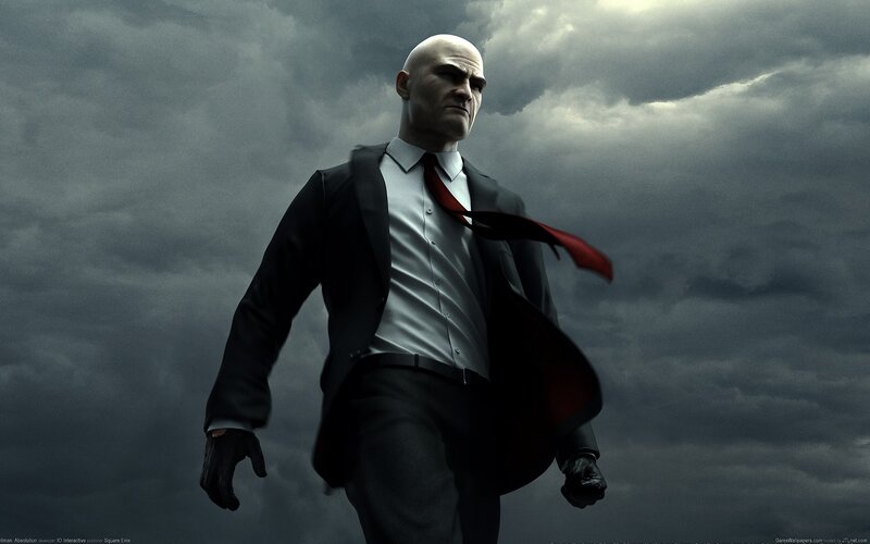 Bald Man in Suit — Gray, Dramatic, 3d Render, Tie, Gloves